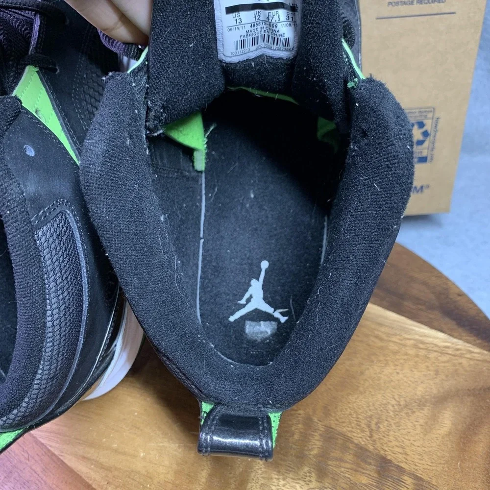 Jordan Sneaker Men 13 Flight 9 Max RST 'Black Action Green' RARE Basketball Shoe
